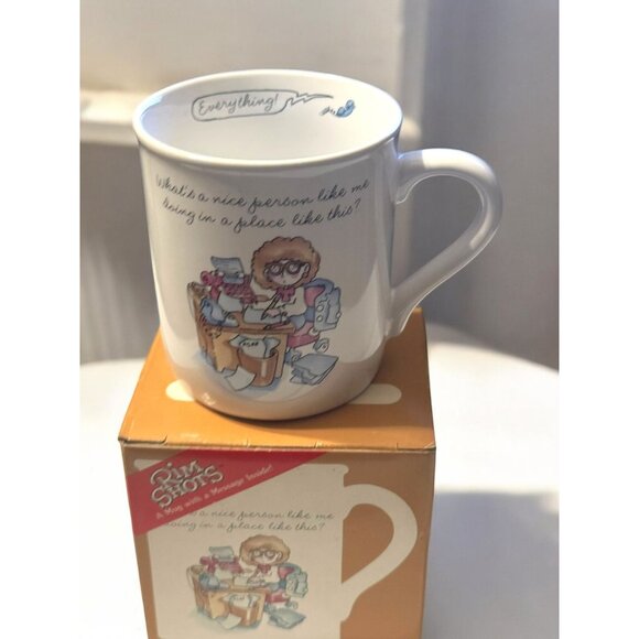 Hallmark 1985 Rim Shots Mug "Whats A Nice Person Like Me Doing In A Place Like T - Picture 4 of 7